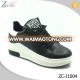 Leather casual high heel footwear breathable sport women shoes